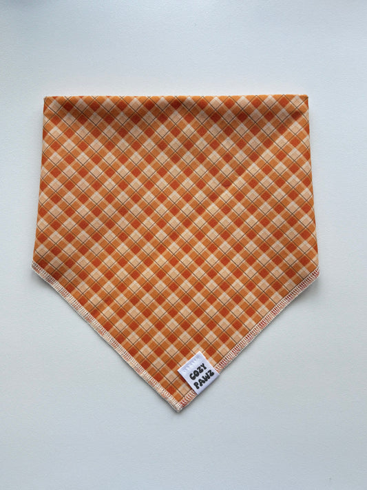 Orange Gingham Bandana